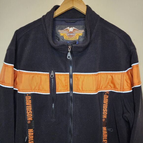 Harley Davidson Jacket Motorcycle Reflective Mens XXL Orange Black - Picture 2 of 12